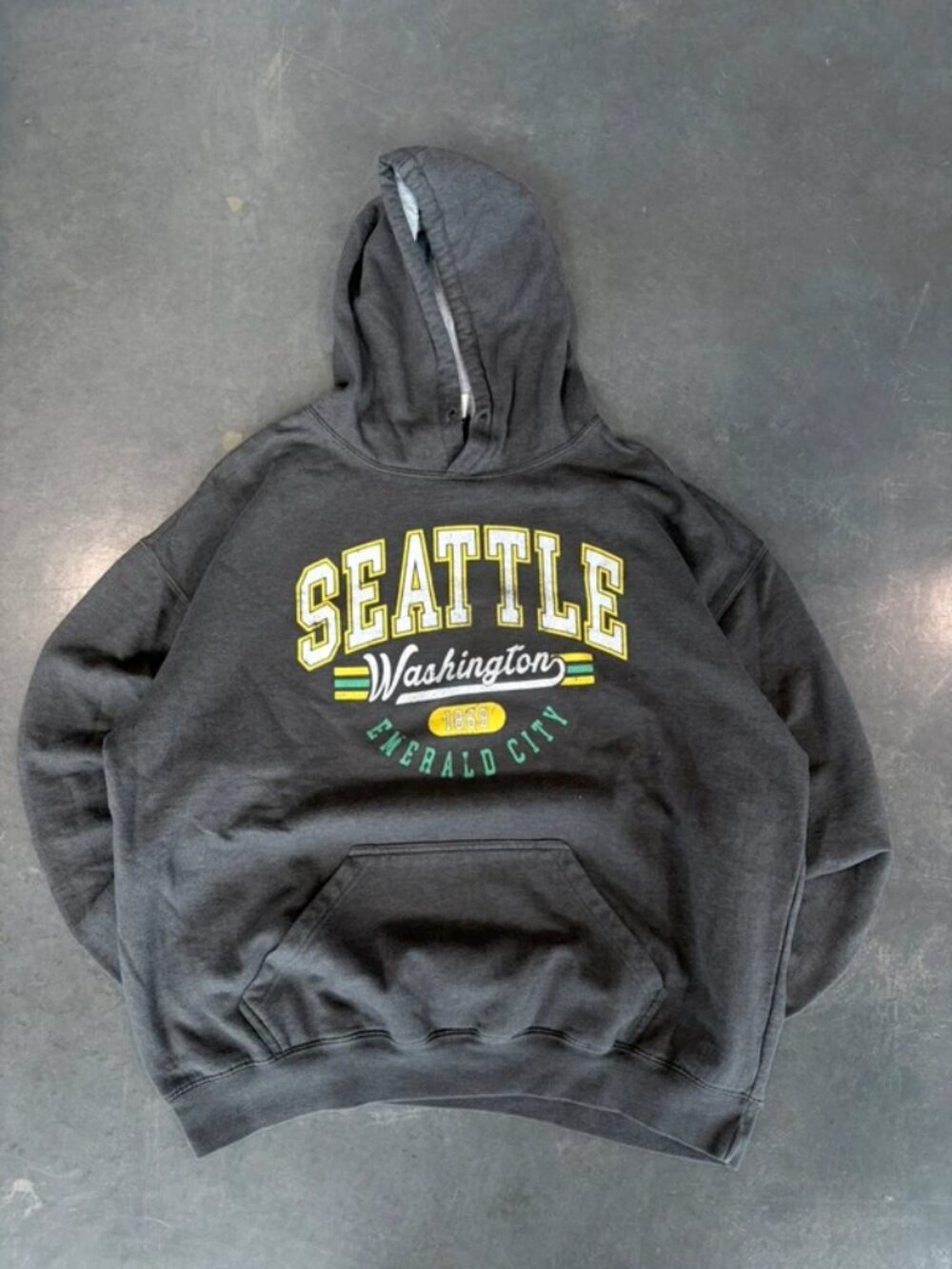 Vintage Seattle Emerald City Graphic Hoodie